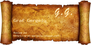 Graf Gergely névjegykártya